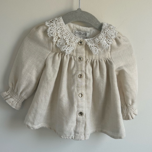 Rachel Zoe Other - SOLD Rachel Zoe Cream Lace Collar Button-Down Shirt